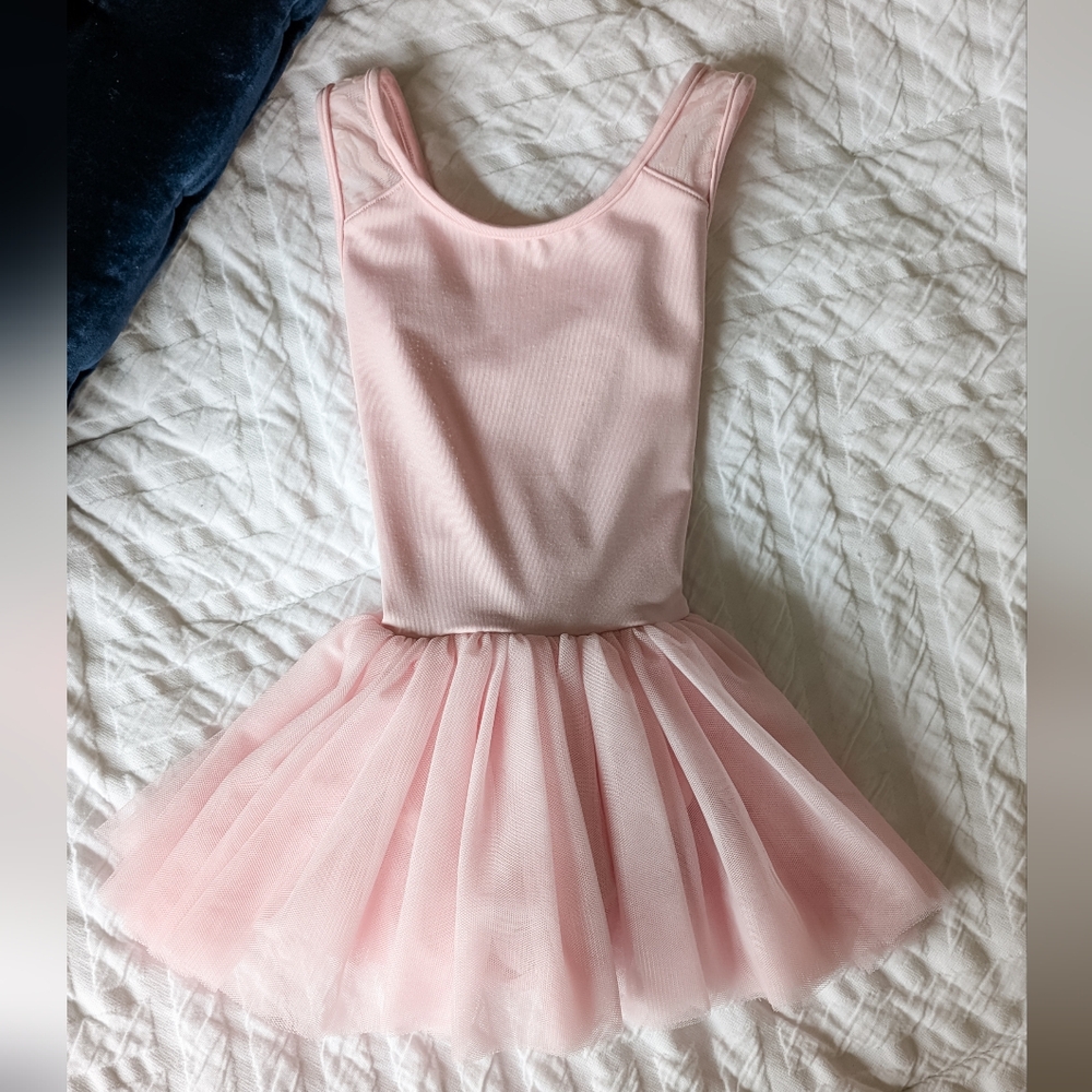 EUC Bloch 6x-7 Pink Tutu Leotard, Cross back